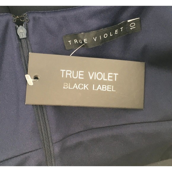 NWT True Violet Black Label Bardot Prom Gown Maxi Dress Pockets 6US/10UK Dk Navy - Picture 5 of 6